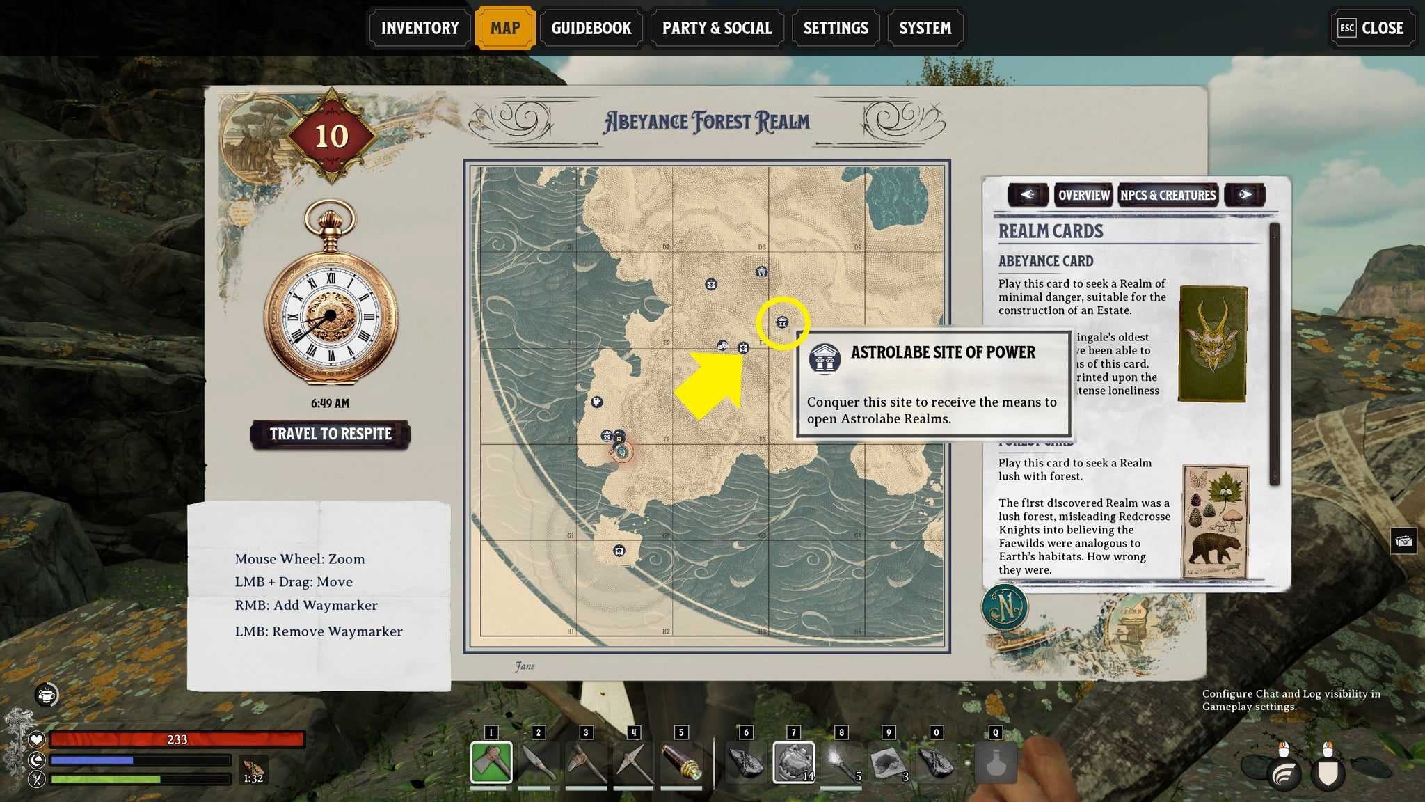 A map screen showing the location of the Astrolabe Card in Nightingale. - 3