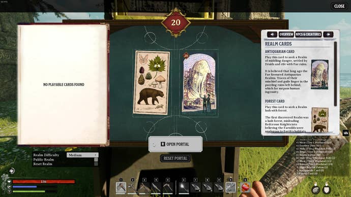 Popping two portal cards into a portal in Nightingale.