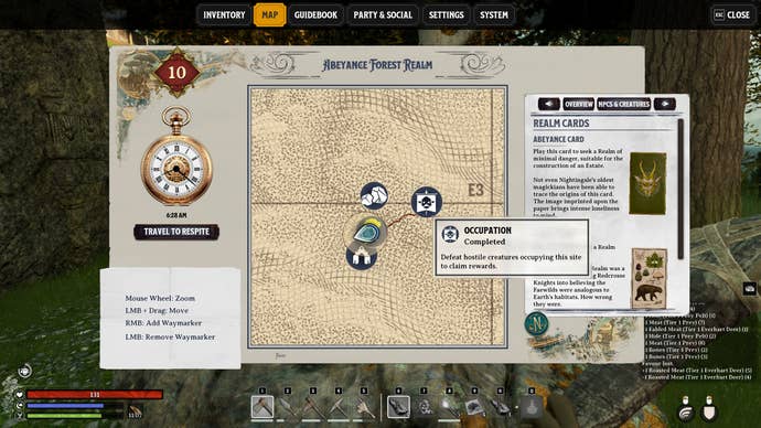 A map screen showing the location of an Occupation puzzle core in Nightingale.