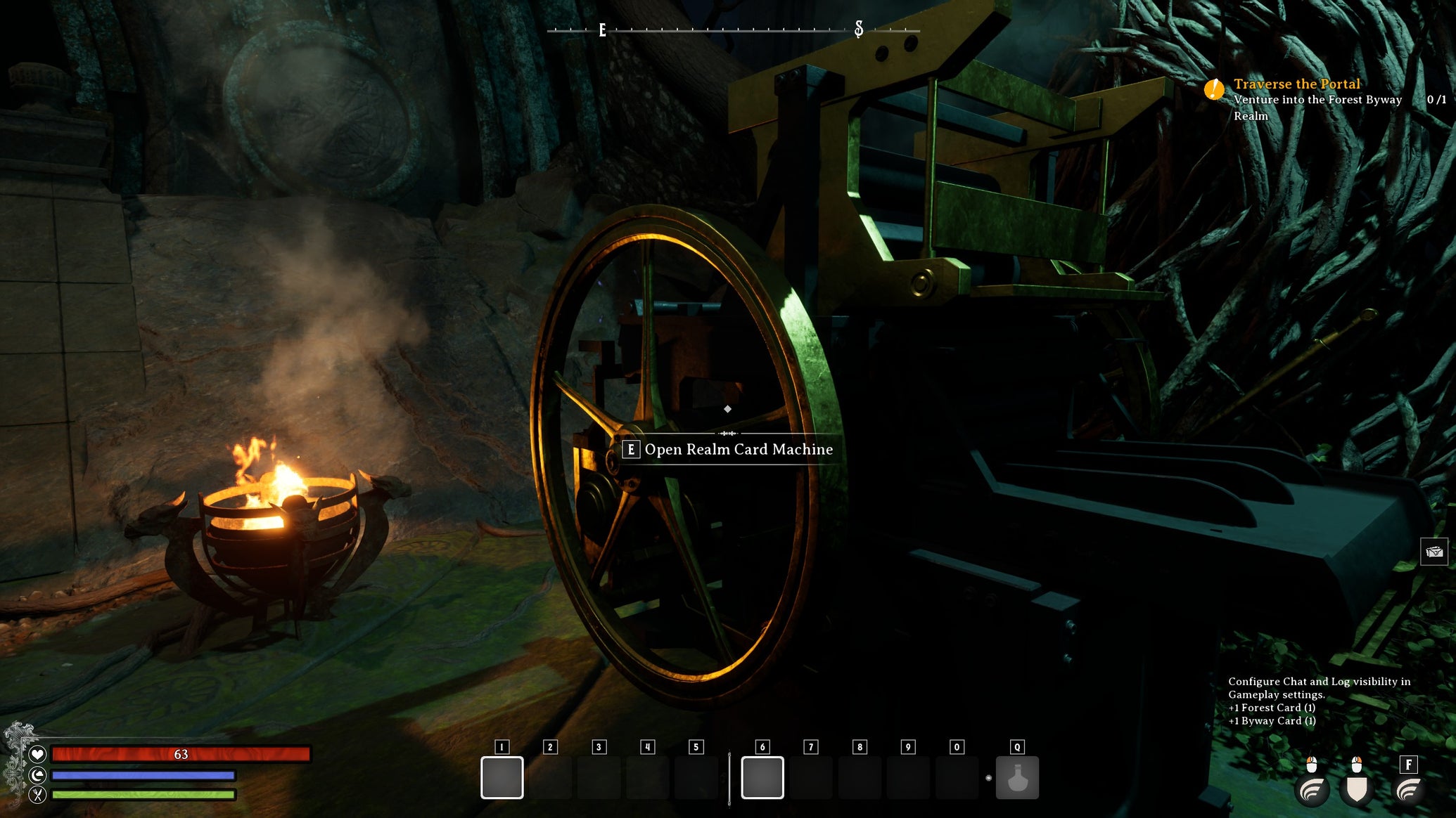 A Realm Card Machine in front of a portal in Nightingale. - 1