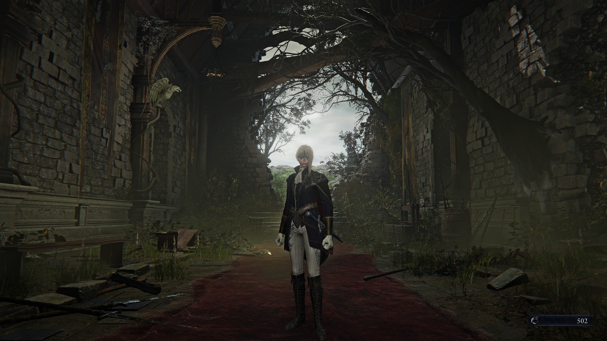 The dutchess stands in a ruined hallways in Elden Ring Nightreign. - 1