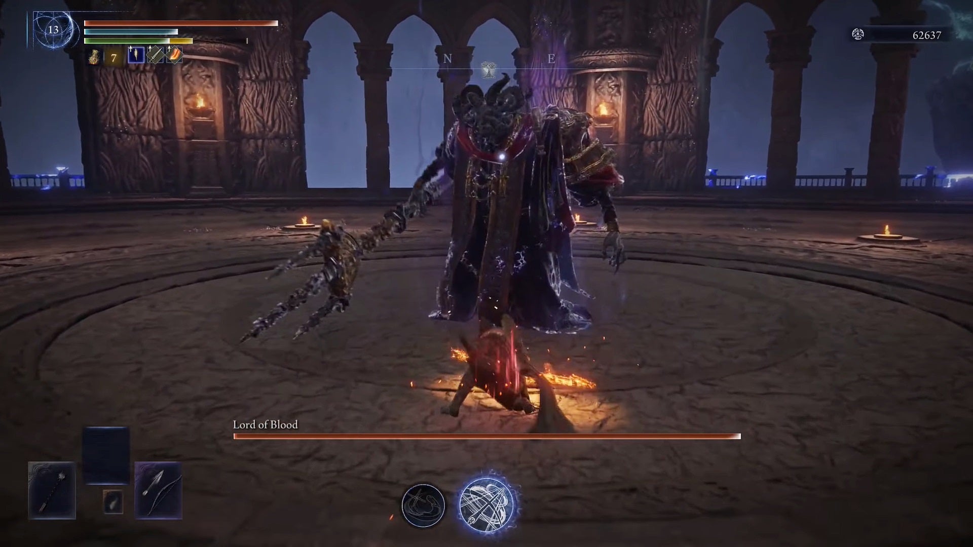 Fighting a familiar-but-still-different Mohg, Lord of Blood, in the Elden Ring Nightreign DLC. - 46