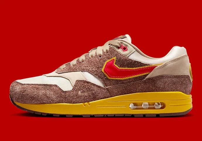 Side view of Nike’s Donkey Kong-inspired trainers