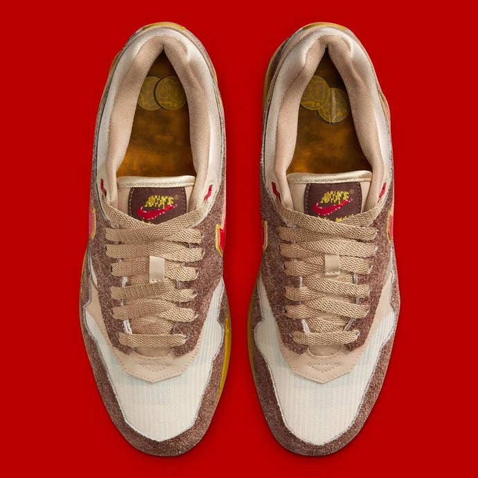 Top down view of Nike’s Donkey Kong-inspired trainers