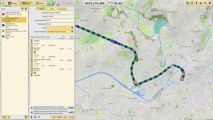 A top down map view of NIMBY Rails