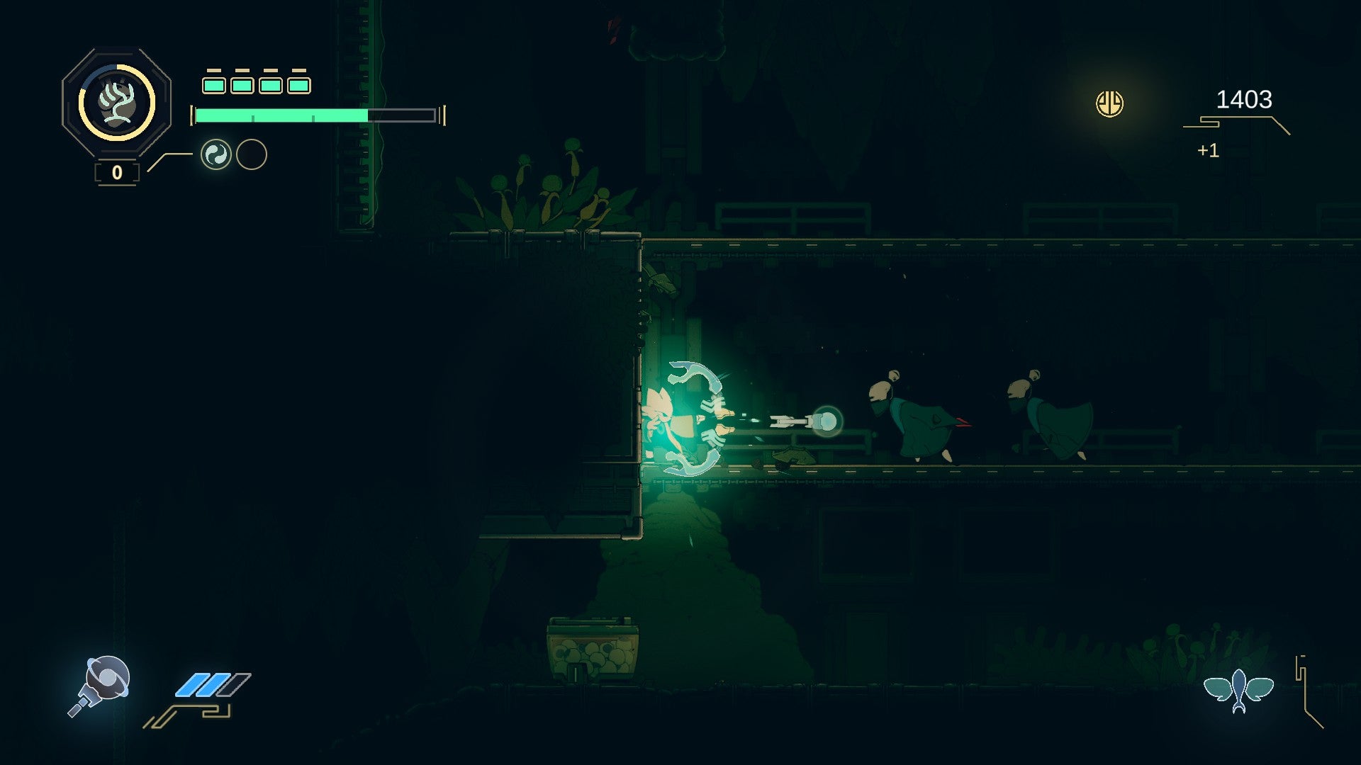 Yi fires a bow in Nine Sols - 3