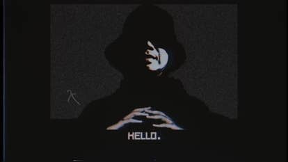 A silhouetted fig successful a video portion has their hands together, substance underneath them saying "hello."