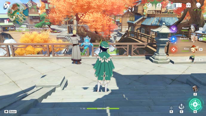 The location of the Suspicious Man in Ningguang’s Hangout Event in Genshin Impact.