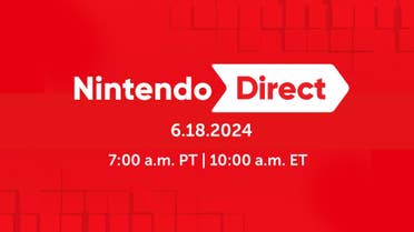 The Nintendo Direct logo showing the date 18/06/2024, and the time 7am PT/ 10am ET.