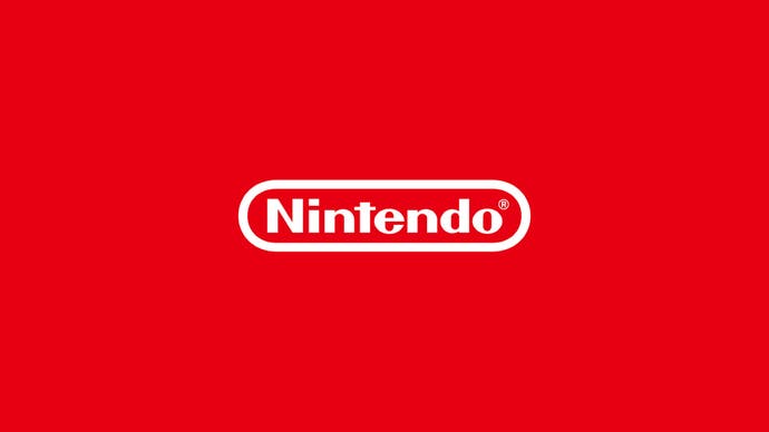 A white Nintendo logo on a red background.
