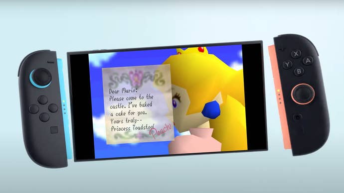 Nintendo Switch 2 with an invite from Princess Peach.
