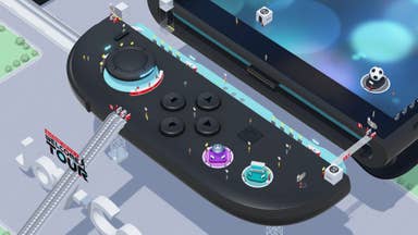 Nintendo Switch 2 Welcome Tour overhead image of escalator heading to the console.