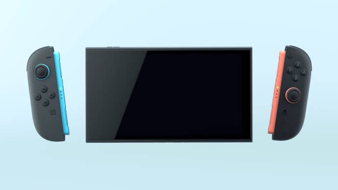 The Nintendo Switch 2, its Joy-Cons separated from it astir to connect themselves.