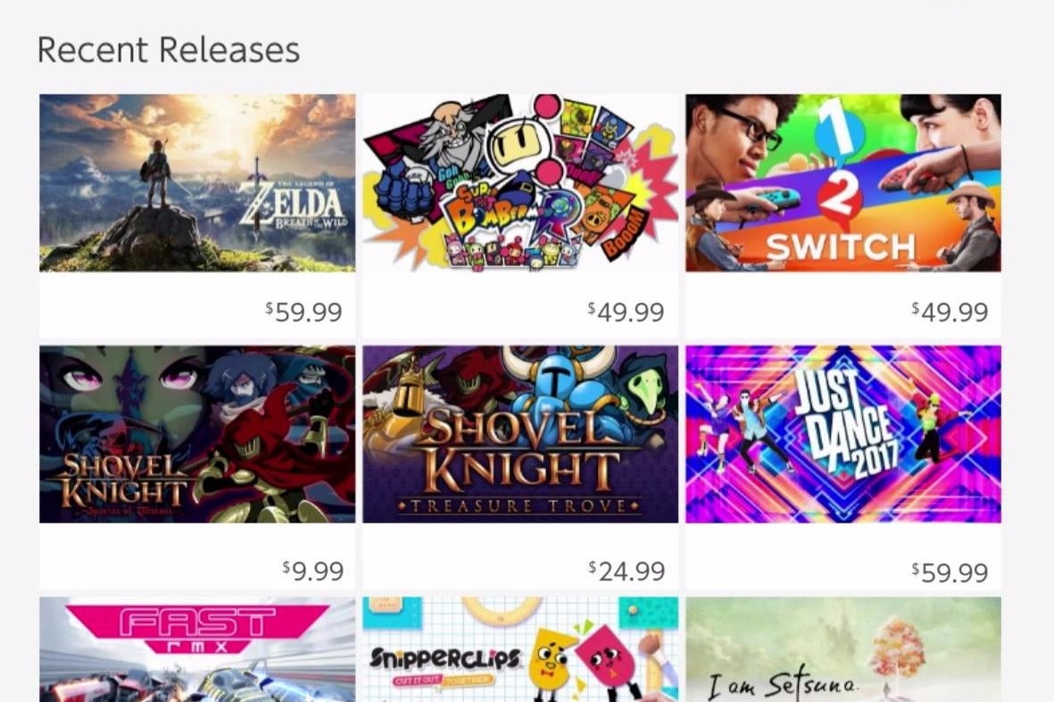 Switch games on sale on eshop