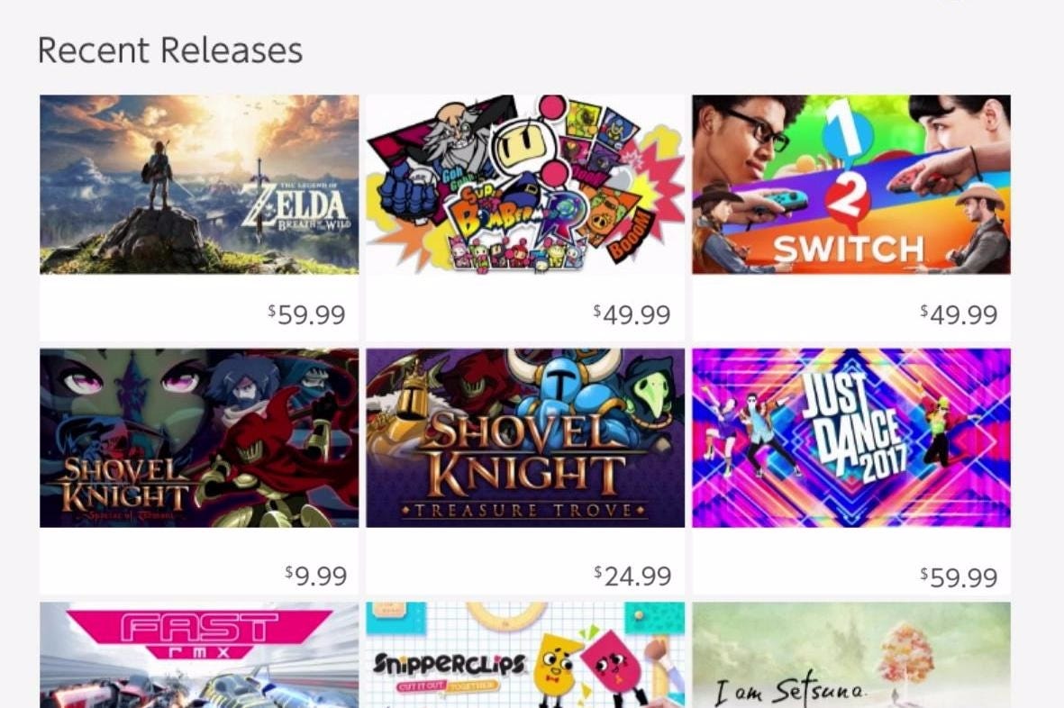 Nintendo Eshop Price Ranges Nintendo Switch eShop games and prices revealed | Eurogamer.net