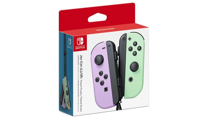 Nintendo Switch Joy-Con pastel designs.