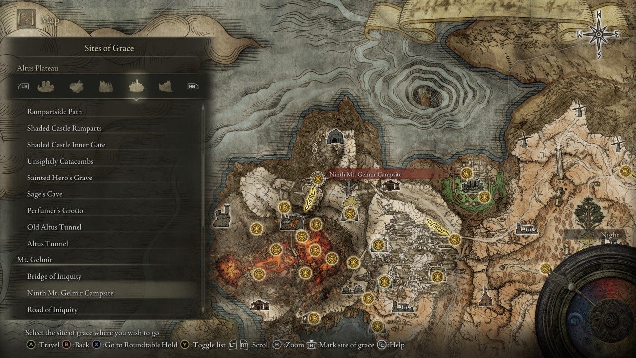 Ninth Mt. Gemir Campsite Grace in Elden Ring