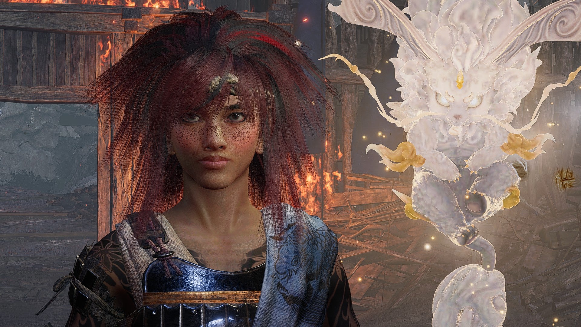 The main character of Nioh 3 alongside her Guardian Spirit, Kusanagi. - 1