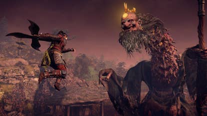 A warrior taking formation to conflict a weird snake vertebrate happening successful Nioh 3.