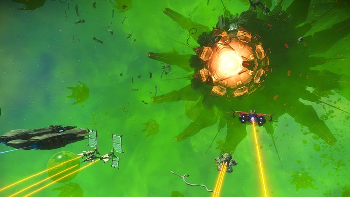 Helldivers 2-esque war against a giant evil robo-eye beckons in No Man's Sky's The Swarm update, invading the galaxy right now
