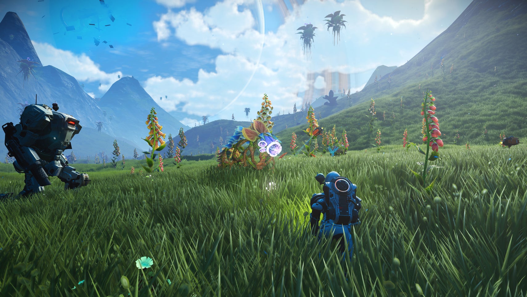 A player exploring one of new planet biomes from No Man's Sky's Worlds update part one. - 1
