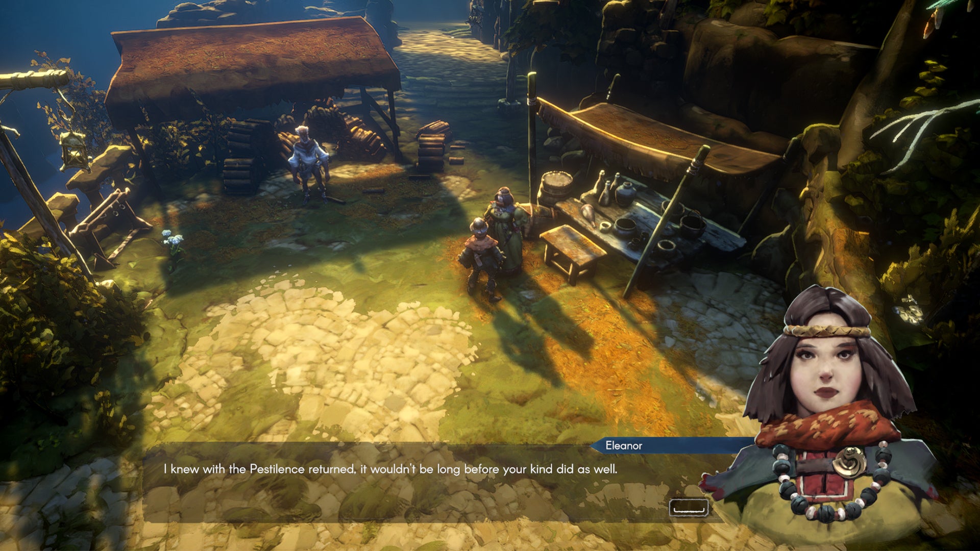 Screenshot of Eleanor in No Rest For The Wicked, the enchantment merchant. - 1