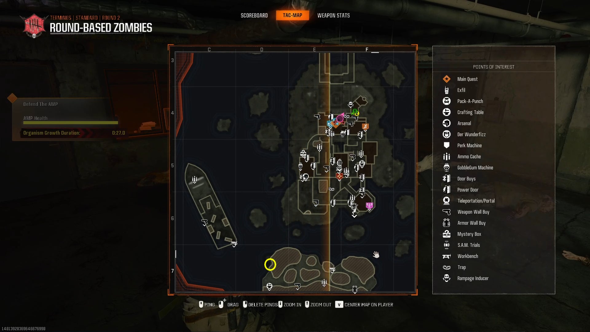 The locations of a Node Connector on the Terminus map in Black Ops 6 Zombies. - 8