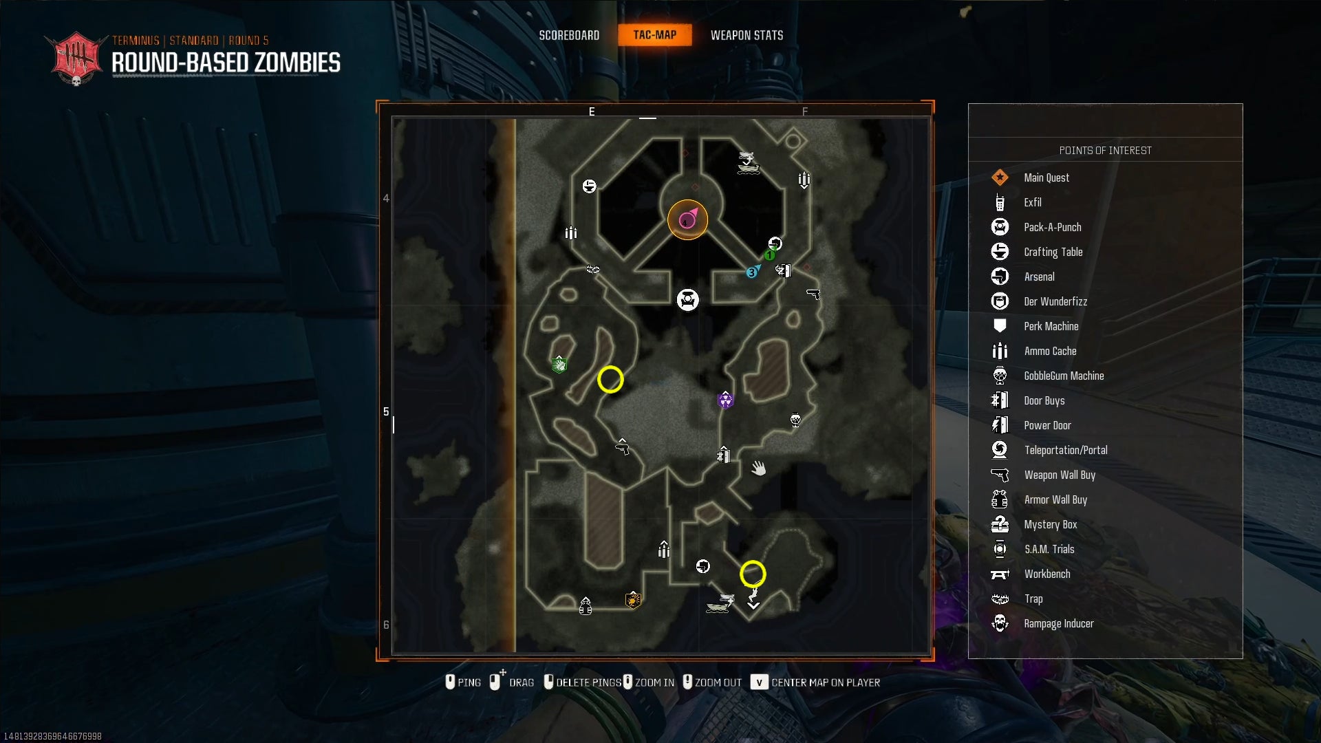 The locations of two Node Connectors on the Terminus map in Black Ops 6 Zombies. - 9