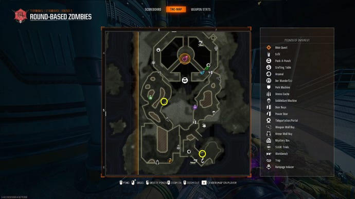 The locations of two Node Connectors on the Terminus map in Black Ops 6 Zombies.