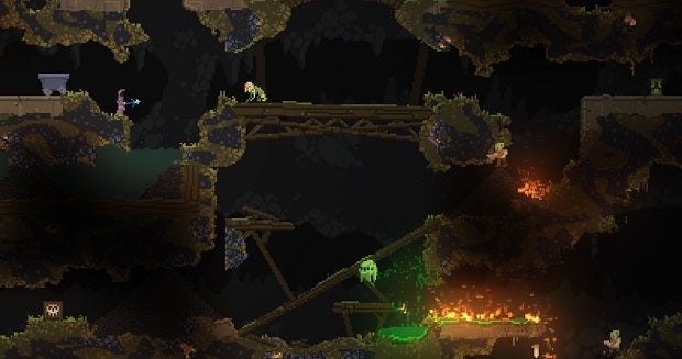 Noita is a roguelite that physically simulates everything