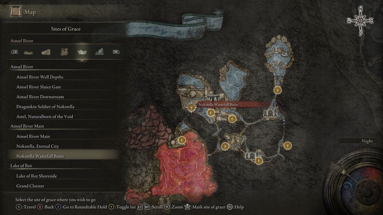 Nokstella Waterfall Basin Grace in Elden Ring