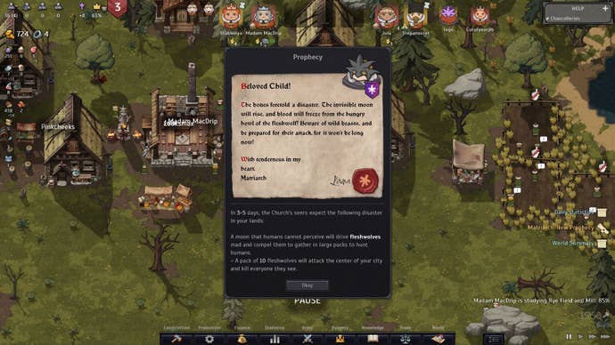 A message from the church warns of an incoming pack of dangerous wolves.