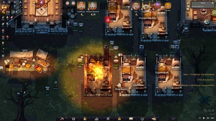 The bishop’s house is set alight, burning him alive.