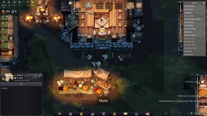 A band of homeless peasants sleep outside the town hall at night.