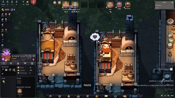 The bishop has sex with the Queen’s sister in her bed chambers.