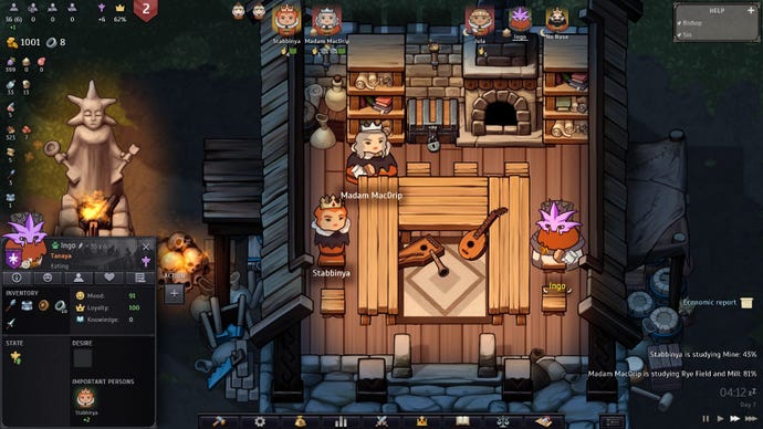 The bishop, the queen, and the queen's sister all spend some time together at night in the town hall.