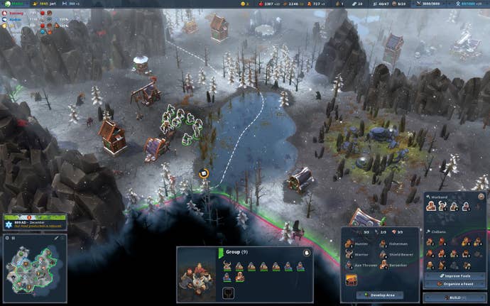 A wintery settlement in Northgard.