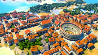 A pretty little Roman city in a Nova Roma screenshot.