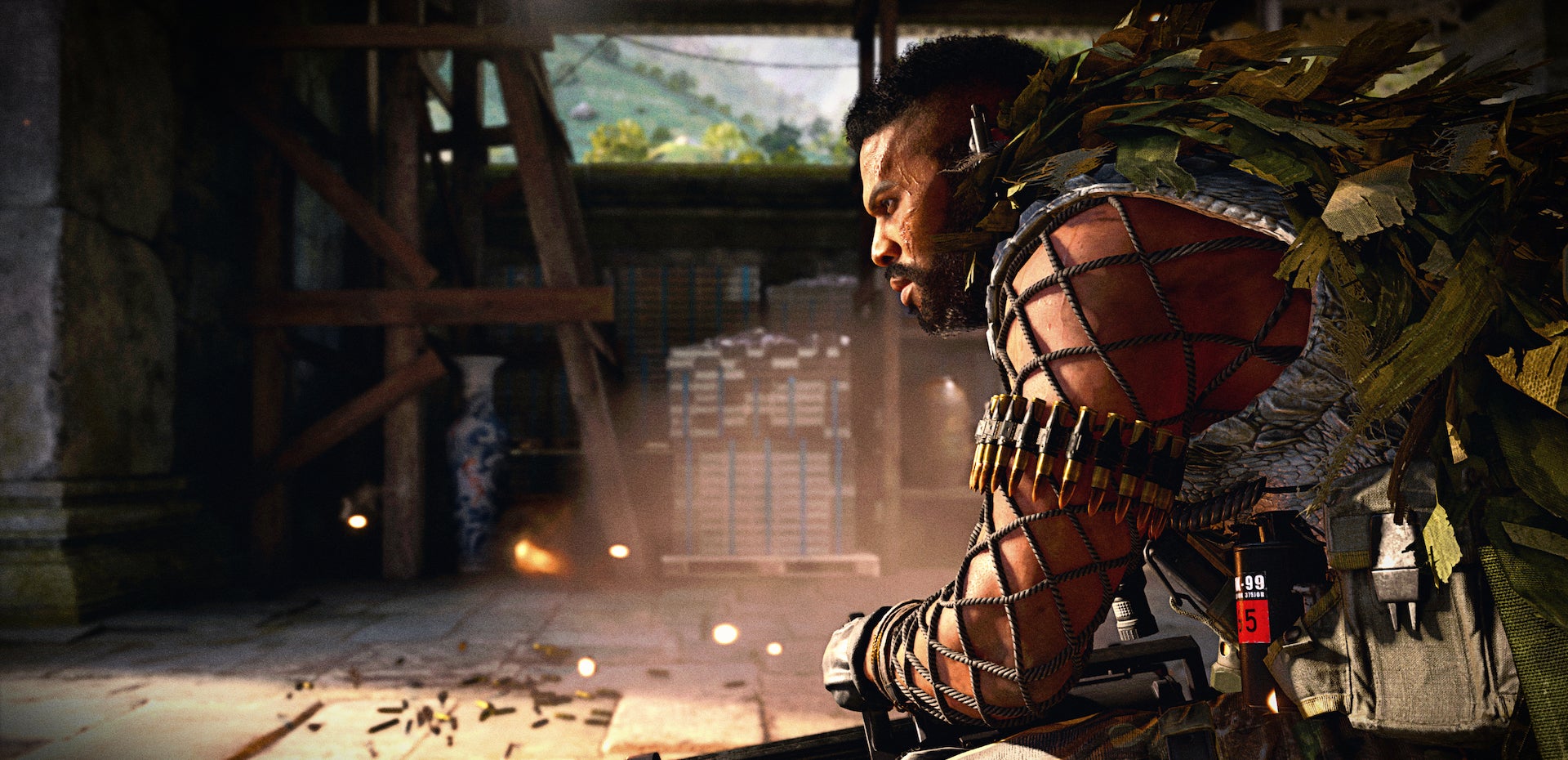 A Warzone operator wields a Death Machine.