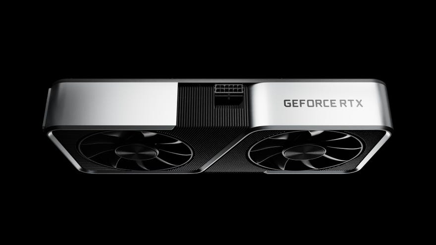 A side-on view of Nvidia’s RTX 3060 Ti Founders Edition graphics card