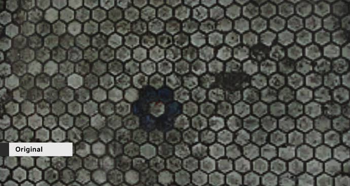 A comparison between textures filtering through Nvidia’s RTX Remix auto-upscaling AI doodad.