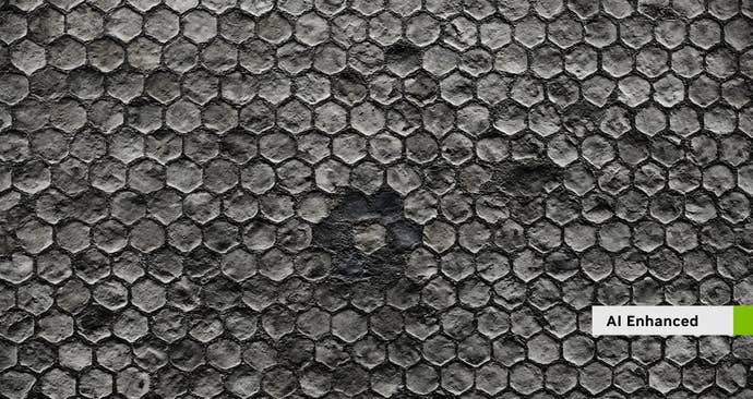 A comparison between textures filtering through Nvidia’s RTX Remix auto-upscaling AI doodad.