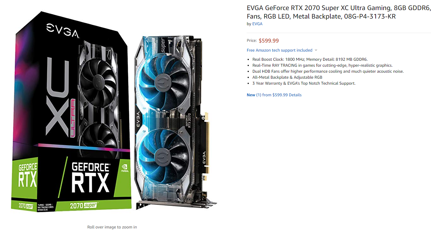 HOT Graphics Card Evga 2070 Super Xc Ultra Msrp Rtx 2070