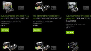 Get a free Kingston SSD when you buy a Nvidia GTX 1050Ti or 1060