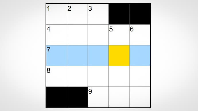 A screenshot of the New York Times Mini crossword, blank, and ready to be filled in