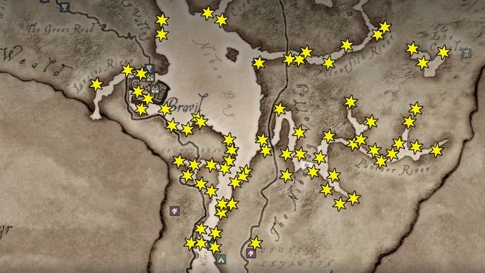 Todas las ubicaciones de Nirnroot alrededor de Bravil en Oblivion Remastered.