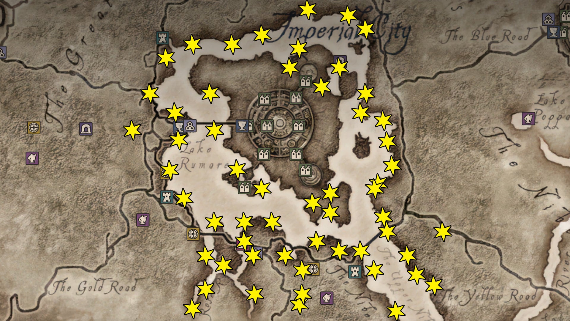 All nirnroot locations around the Imperial City in Oblivion Remastered. - 4