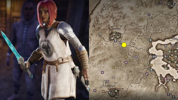 Chillrend y su ubicación en Oblivion remasterizada.