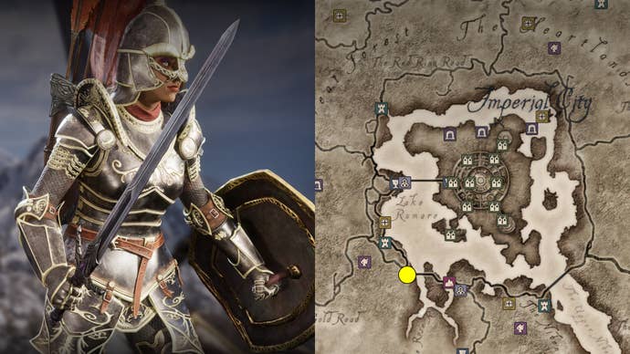 Umbra y su ubicación en Oblivion remasterizada.