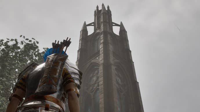 oblivion remastered blue hair wood elf facing chapel